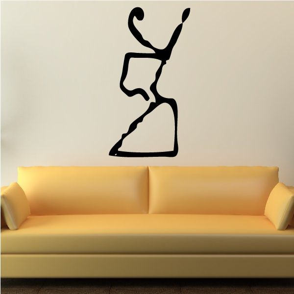 Egyptian headdress symbol decal, black hieroglyph-style figure