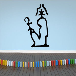Egyptian hieroglyphics king decal with black sitting figure