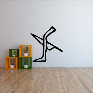 Egyptian hieroglyphics leg wall decal, black bent-leg symbol