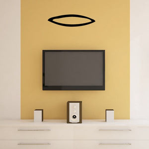 Hieroglyphics letter R wall decal, black symbol