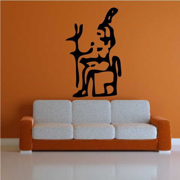 Black Egyptian hieroglyphic king decal with standing figure symbol