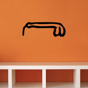 Black phallic wall decal with Egyptian-style hieroglyph markings
