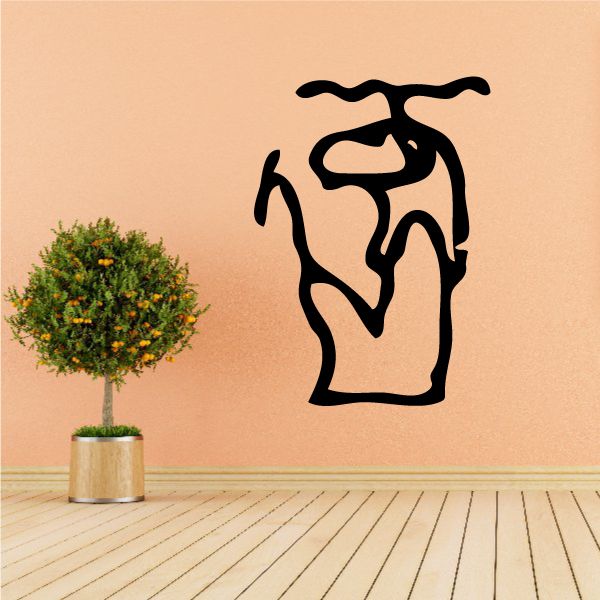 Egyptian hieroglyphics seated official decal, black silhouette icon