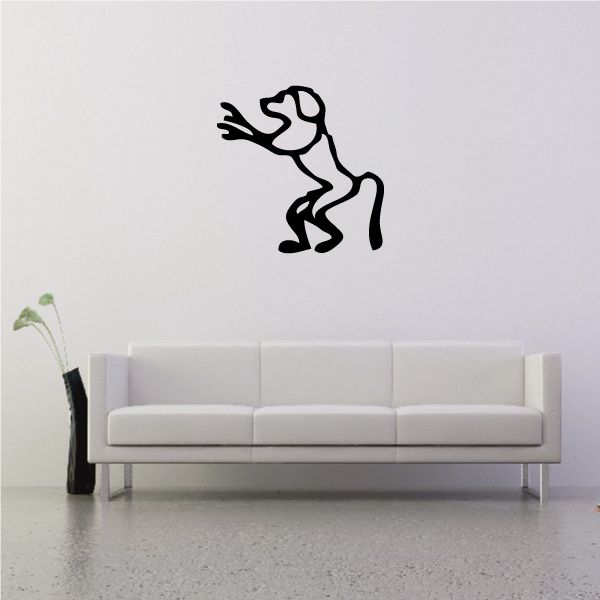 Black standing monkey decal with Egyptian hieroglyph-style symbols