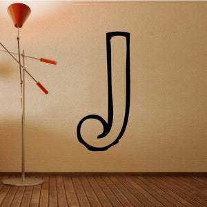 Egyptian hieroglyphics tail decal, black curved character wall sticker