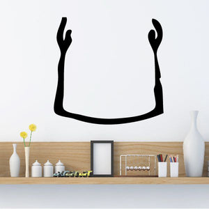 Egyptian hieroglyphics wall decal with black U-shaped arm symbol
