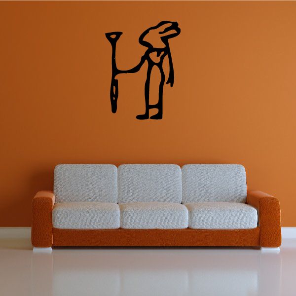 Egyptian hieroglyphics Unut figure wall decal, black silhouette