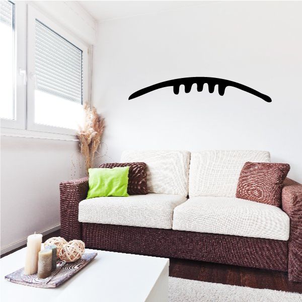 Egyptian-style upper eyelid decal, black curved strip with small raised marks