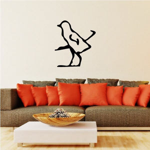 Black hieroglyphic walking chick wall decal