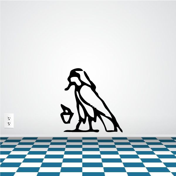 Image of Egyptian Hieroglyphics Walking Falcon Decal