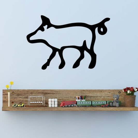 Image of Egyptian Hieroglyphics Walking Pig Decal