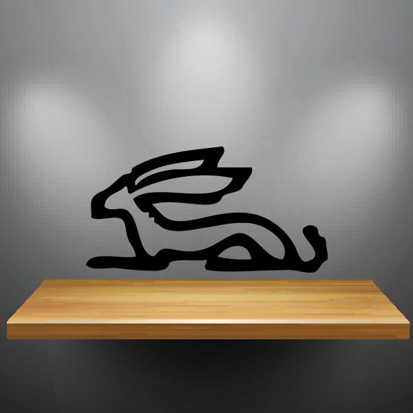 Egyptian hieroglyphics wall decal, black stylized figure silhouette