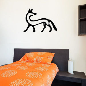 Black Egyptian hieroglyphics wall decal with stylized animal figure