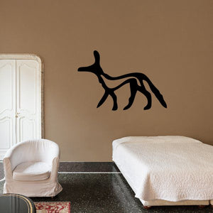 Black Egyptian hieroglyphics vinyl wall decal, stylized figure silhouette