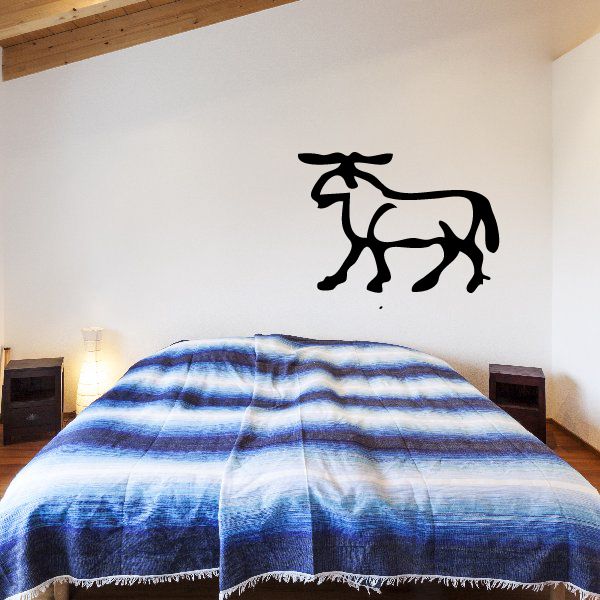 Egyptian hieroglyphics vinyl wall decal with black animal figure