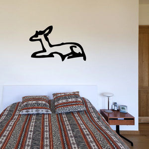 Egyptian hieroglyphics wall decal, black stylized script figure