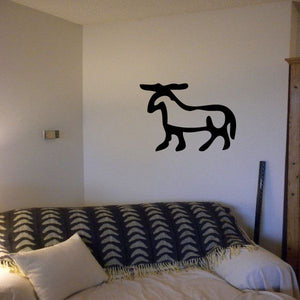 Egyptian hieroglyphics wall decal, black stylized animal figure