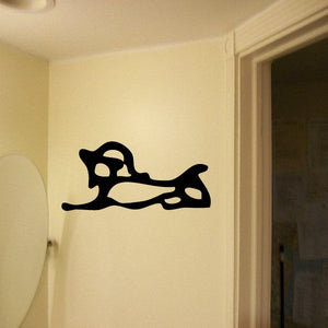 Egyptian hieroglyphics wall decal, black symbol on light wall