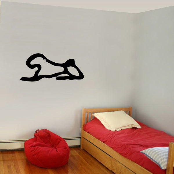 Egyptian hieroglyph wall decal, black stylized symbol
