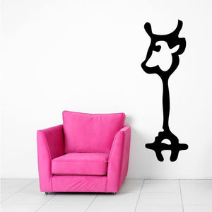 Egyptian hieroglyph wall decal, black stylized symbol with loop top and feet base