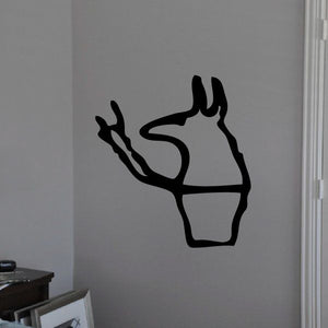 Egyptian hieroglyphics wall decal, black figure silhouette
