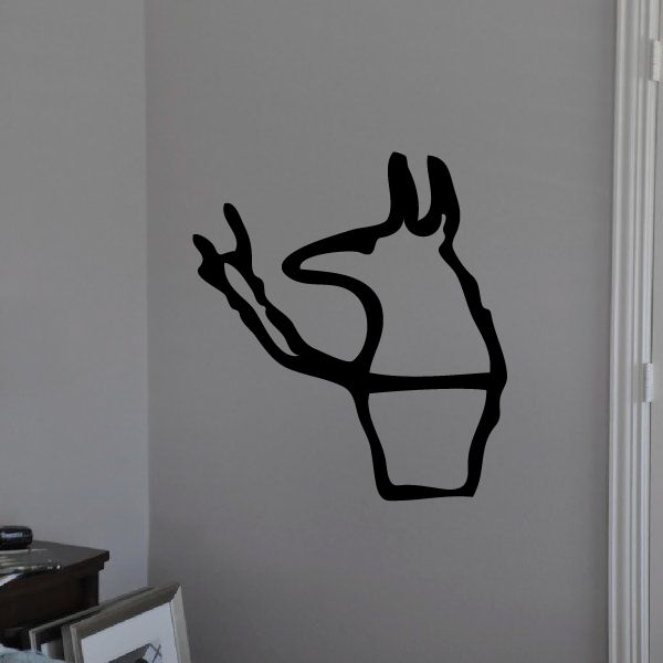 Egyptian hieroglyphics wall decal, black figure silhouette