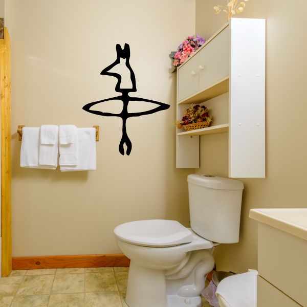 Egyptian hieroglyph wall decal, black standing figure with raised symbol