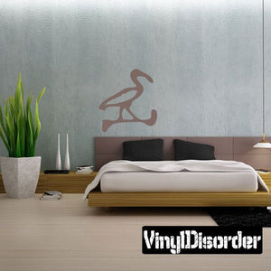 Egyptian hieroglyphics wall decal vinyl with stylized bird and base symbol