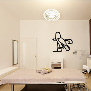 Egyptian hieroglyphics wall decal, black vinyl silhouette of stylized figure