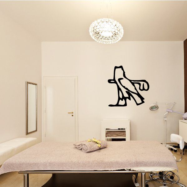 Egyptian hieroglyphics wall decal, black vinyl silhouette of stylized figure