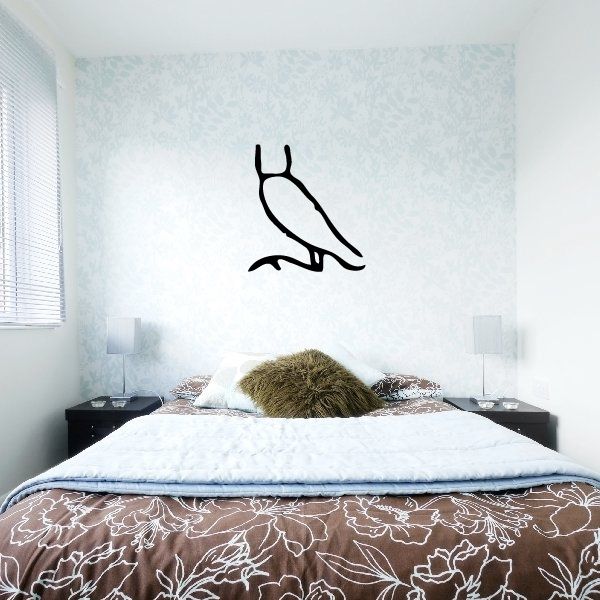 Egyptian hieroglyphics wall decal, black vinyl of stylized Egyptian bird symbol