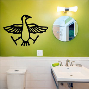 Egyptian hieroglyphics wall decal with black winged bird symbol