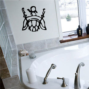 Egyptian hieroglyphics wall decal, black symbol on white surface