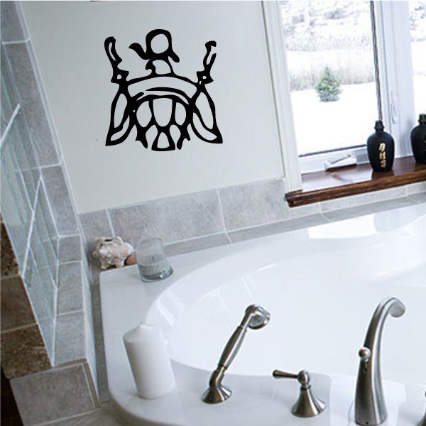 Egyptian hieroglyphics wall decal, black symbol on white surface