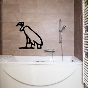 Egyptian hieroglyphics wall decal, black stylized animal silhouette on wall
