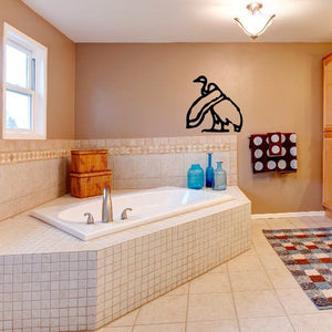 Egyptian hieroglyphics wall decal vinyl showing stylized bird symbol in black