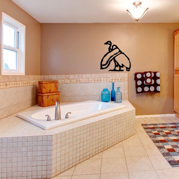 Egyptian hieroglyphics wall decal vinyl showing stylized bird symbol in black