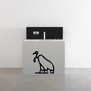 Egyptian jackal hieroglyph wall decal, black silhouette