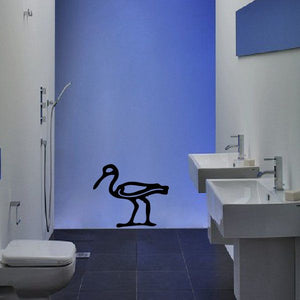 Egyptian hieroglyph wall decal, black ibis silhouette