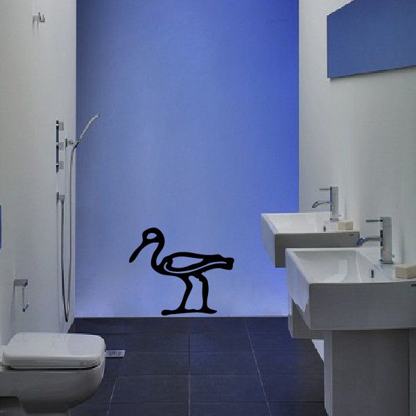 Egyptian hieroglyph wall decal, black ibis silhouette