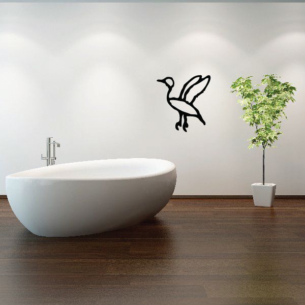 Egyptian hieroglyphics vinyl wall decal, black bird-like symbol