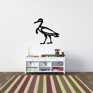 Egyptian hieroglyphics wall decal of black bird-like figure