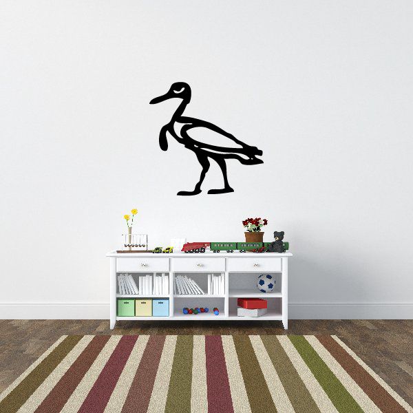 Egyptian hieroglyphics wall decal of black bird-like figure