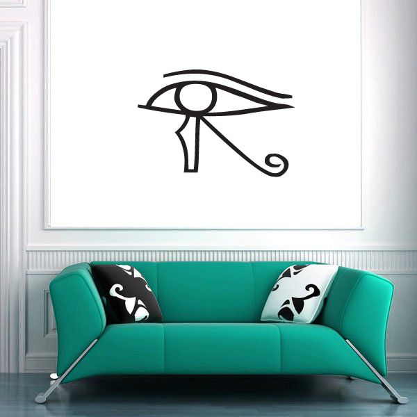 Simple Eye of Horus decal, black outline with curved details