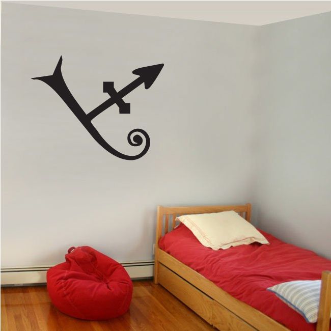 Egyptian pointing arrows wall decal with black arrow and spiral design