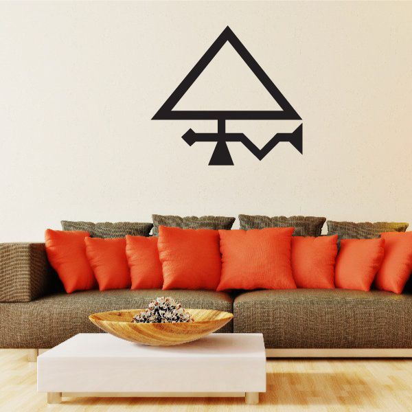Black Egyptian-style triangle symbol wall decal