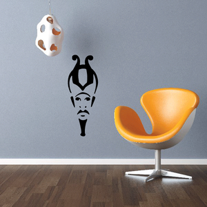 Egyptian vizier mask wall decal with black headdress and face outline