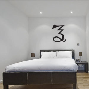 Egyptian zigzag symbol decal in black with stylized symbol shape