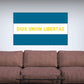 El Salvador flag sticker with “DIOS UNION LIBERTAD” text