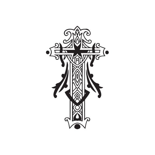 Image of Elaborate Cross with Filligree Embellishments Decal